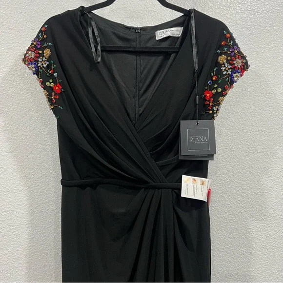 NWT Mac Duggal 55709 - Floral Beaded Mother of the Bride Gown in Black 6